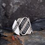 925 AYAR GÜMÜŞ MİKRO TAŞLI MODEL ERKEK YÜZÜK