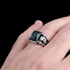 ZİRKON TAŞLI KARTAL MODEL 925 AYAR GÜMÜŞ ERKEK YÜZÜK