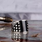 SİYAH RENK ZİRKON TAŞLI MODEL 925 AYAR GÜMÜŞ ERKEK YÜZÜK