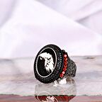 925 AYAR GÜMÜŞ KARTAL MOTİFLİ MİKRO TAŞLI ERKEK YÜZÜK