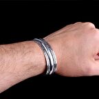 925 AYAR GÜMÜŞ ERKEK KELEPÇE BİLEKLİK MODELİ