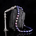 ZİRKON TAŞLI GÜMÜŞ PÜSKÜLLÜ RENK DEĞİŞTİREN ARPA KESİM HİS TAŞI TESBİH