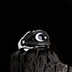 925 Ayar Mikro Taşlı Ayyıldız Model Yüzük