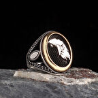 925 Ayar Gümüş Kartal Motifli Model Erkek Yüzük