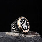 925 Ayar Gümüş Kral Tacı Motifli Mikro Taşlı Model Erkek Yüzük