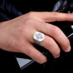 925 Ayar Gümüş Otantik Desen Motifli Erkek Model Yüzük