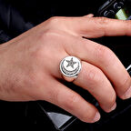 925 Ayar Gümüş Ayyıldız Model Erkek Yüzük