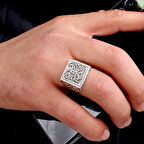 925 Ayar Gümüş Otantik Desen Motifli Erkek Yüzük