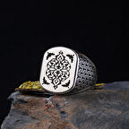 925 Ayar Gümüş Otantik Desen Motifli Erkek Yüzük