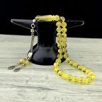 925 AYAR KAZAZ PÜSKÜLLÜ DAMLA KEHRİBAR TESBİH