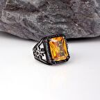 ZİRKON TAŞLI YILDIZ MODEL ERKEK GÜMÜŞ YÜZÜK