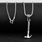 Çekiç Tasarımlı 925 Ayar Gümüş Kolye