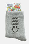 Love Yazılı Kolej Çorap 8*28