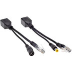 Ayt Al-4252 Pasif Poe Splıtter Dişi Erkek Power Uç Ip Kamera Poe Kablosu Siyah