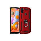 Smcase Samsung Galaxy A11 Kılıf Vega Yüzüklü Tank Kapak  Nano Ekran Koruyucu