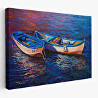 Harita Sepeti Balıkçı Tekneleri Kanvas Duvar Tablosu-1191