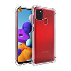 Smcase Samsung Galaxy A21S Kılıf Darbe Korumalı Silikon  Nano Ekran Koruyucu