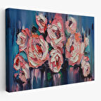 Harita Sepeti Şakayık Çiçeği Tablosu, Kanvas Duvar Tablosu-1198