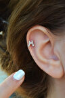 M Harfi Piercing Gümüş Renkli Harf Piercing M