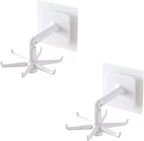 Microcase Kendinden Yapışkanlı 360 Derece Dönen 6 Kancalı Askı Mutfak Banyo Gardırop Raf Aparatı 2 Adet - BEYAZ AL5022