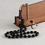 ALTIN KAPLAMA GÜMÜŞ PÜSKÜLLÜ ERZURUM OLTU TAŞI TESBİH