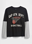 Gap Baskılı Siyah Erkek Çocuk T-Shirt 796856002