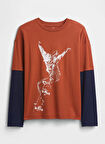 Gap Baskılı Kiremit Erkek Çocuk T-Shirt 796856000