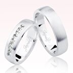 Beyaz Klasik Taşlı Altın Alyans 1205-1