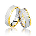 Beyaz Sarı Altın Alyans 1205