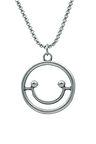Gülen Yüz- Smile Örme Zincir Kolye - Gümüş Kaplama - Erkek Kadın Kolye - No:1450