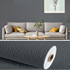50x280cm(1,4m2) KoyuGri Antasit Kendinden Yapışkanlı Duvar Kağıdı Dokulu Esnek Silinebilir