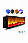 Dekoratif Elektrikli Yapay Şömine,Odun Çıtırtı+BLUETOOHT+Farklı Renk Modları, Kumandalı 120x35x17 cm