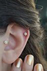 Gold Mini Çiçek Tragus Piercing Helix Kıkırdak