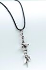 Kılıç Kolye Deri İp Kolye Gümüş Kaplama Erkek Kadın Kolye