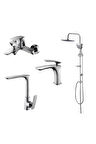 Slim Lavabo,Banyo Bataryası,Duş Ünitesi Set 121521-121511-121530