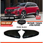 Peugeot 5008 2017 Sonrası Uyumlu Batman Yarasa Ayna Kapağı Piano Black ABS Plastik Sağ Sol Takım