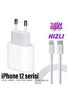 iPhone12 12 Pro 12 Pro Max - Mini Uyumlu Şarj Aleti ve Kablo 20W HIZLI PD Type-C