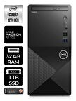 DELL VOSTRO i7 12700 32GB RAM 1TB SSD RX550/4GB W11HOME N7598VDT3910 MASAÜSTÜ PC & PER4 BELLEK
