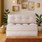 Homedius Mocca Keten Çift Kişilik Katlanır Yatak Katlanır Koltuk