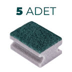 Everklean Oluklu Gri Ekonomik Tırnak Korumalı Bulaşık Süngeri 5'li