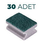 Everklean Oluklu Gri Ekonomik Tırnak Korumalı Bulaşık Süngeri 30'lu