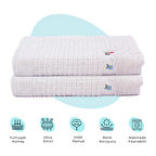 Homedius Banyo Çiçekli Pamuklu Ayak Havlusu 50x70cm Beyaz 2'li