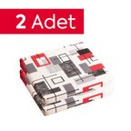Homedius Sandalye Oturum Minderi Desenli 40x40x4 Bağcıklı Çıkarılabilir Kılıflı Çökme Yapmaz Siyah 2'li