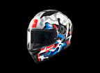 KASK MT STINGER YOZU A7 PARLAK MAVİ/BEYAZ