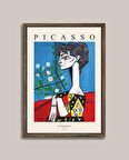 Picasso - Jacqueline’in Çiçekli Portresi Çerçeveli Tablo