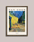 Van Gogh - Kafe Terasta Gece Ahşap Çerçeveli Poster