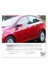 Ford Focus 3 Krom Cam Çıtası 8 Prç. 2010-2018 Arası P. Çelik (hb)