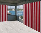Ceylan Home Balkon Perdesi Kırmızı Beyaz Çizgili 525x250