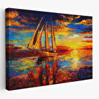 Harita Sepeti Okyanustaki Büyük Yelkenli Duvar Tablosu-1227