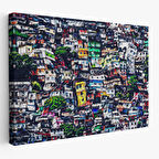 Harita Sepeti Kalabalık Şehir Manzarası Duvar Tablosu-1228